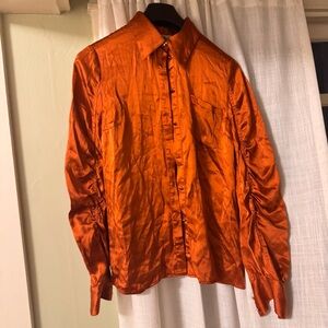 BAUM PFERDGARTEN Silk orange button up
